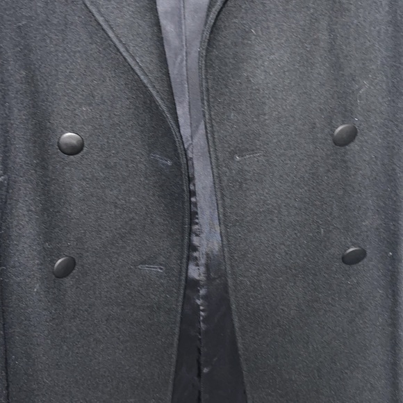 Beautiful VINTAGE black 100% wool with leather trim - Picture 4 of 5